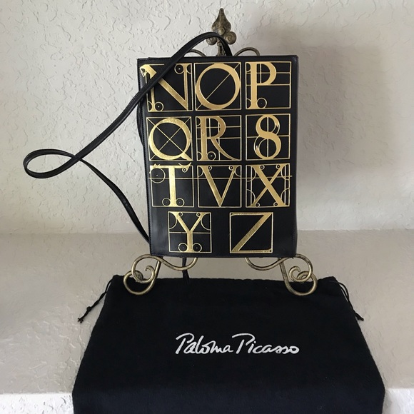 Paloma Picasso Gold Storybook Alphabet Letters Bag - Picture 3 of 8